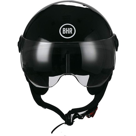 Demi-Jet Motorcycle Helmet Domed Visor BHR 801 Cool Drive Black