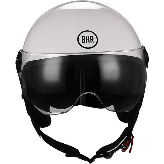 Demi-Jet Motorcycle Helmet Domed Visor BHR 801 Cool Drive White