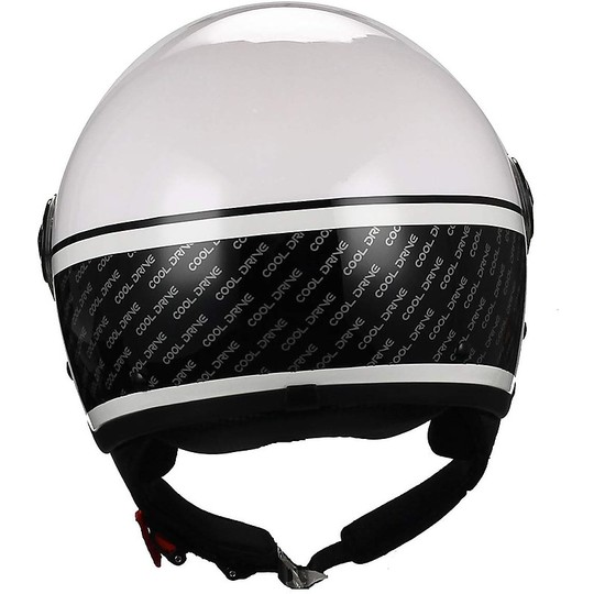 Demi-Jet Motorcycle Helmet Domed Visor BHR 801 Cool Drive White