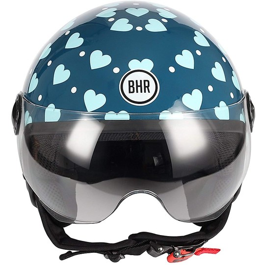 Demi-Jet Motorcycle Helmet Domed Visor BHR 801 Love