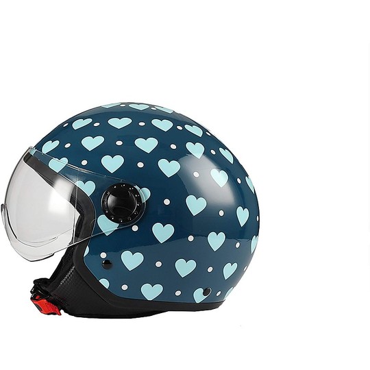 Demi-Jet Motorcycle Helmet Domed Visor BHR 801 Love