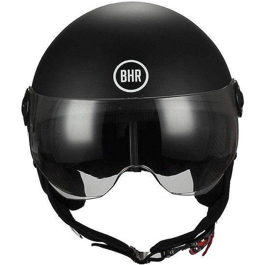 Demi-Jet Motorcycle Helmet Domed Visor BHR 801 Matt Black