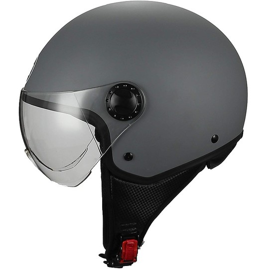Demi-Jet Motorcycle Helmet Domed Visor BHR 801 Matt Gray
