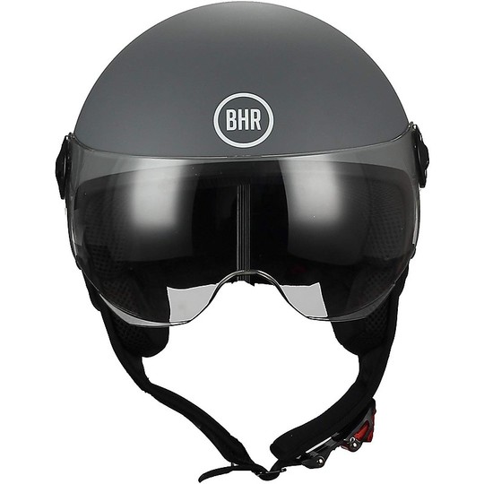 Demi-Jet Motorcycle Helmet Domed Visor BHR 801 Matt Gray