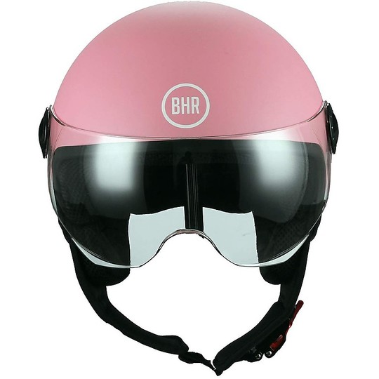 Demi-Jet Motorcycle Helmet Domed Visor BHR 801 Matt Pink