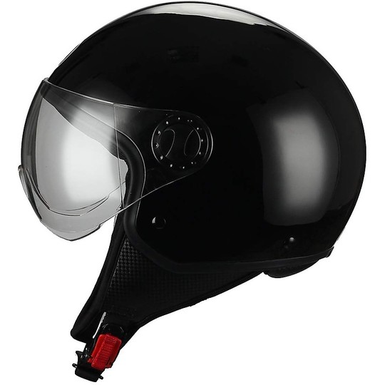 Demi-Jet Motorcycle Helmet Domed Visor BHR 801 Metallic Black