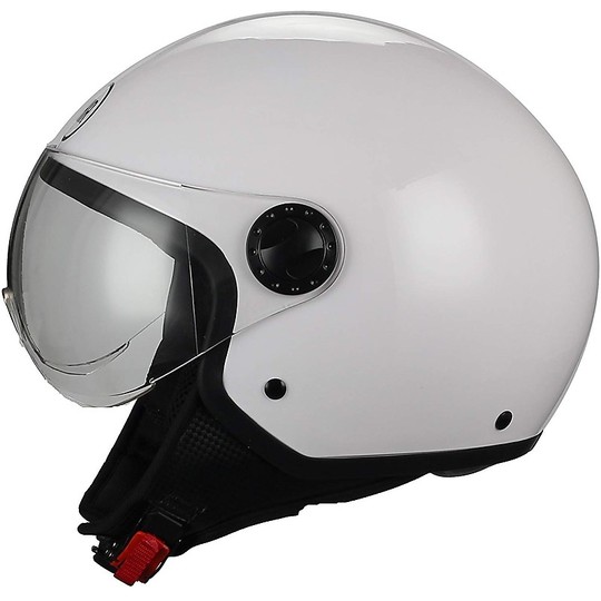 Demi-Jet Motorcycle Helmet Domed Visor BHR 801 White
