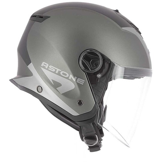 Demi-Jet Motorcycle Helmet Double Visor Astone MINIJET S Wipe Matt Gray