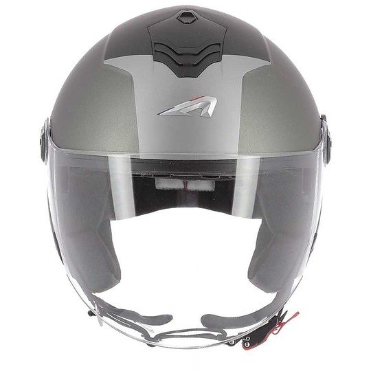 Demi-Jet Motorcycle Helmet Double Visor Astone MINIJET S Wipe Matt Gray
