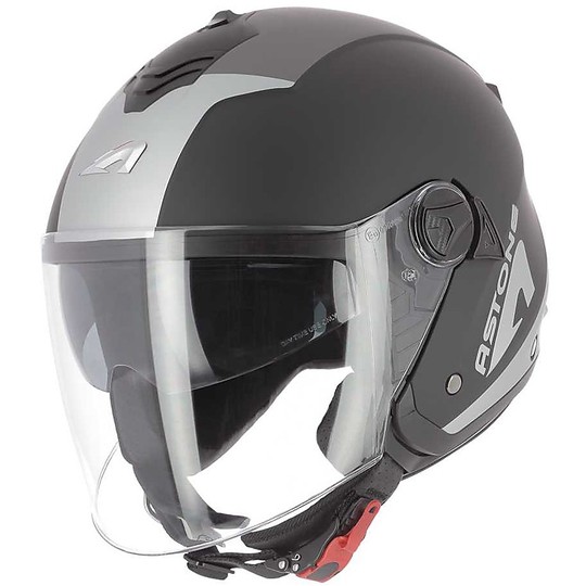 Demi-Jet Motorcycle Helmet Double Visor Astone MINIJET S Wipe Matte Black
