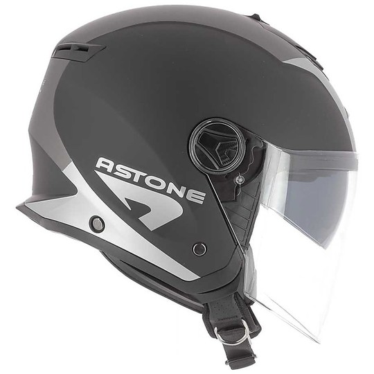Demi-Jet Motorcycle Helmet Double Visor Astone MINIJET S Wipe Matte Black