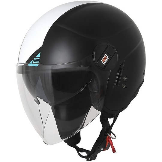 Demi-Jet Motorcycle Helmet Double Visor Origin ALPHA NEXT White Blue Matt Black