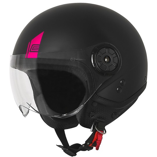 Demi-Jet Motorcycle Helmet Origin NEON EASY Black Fuchsia Opaque