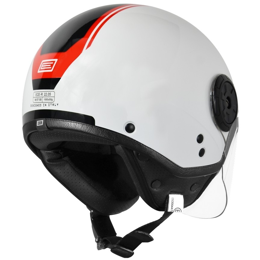 Demi-Jet Motorcycle Helmet Origin NEON SCOOP Black Red White Glossy