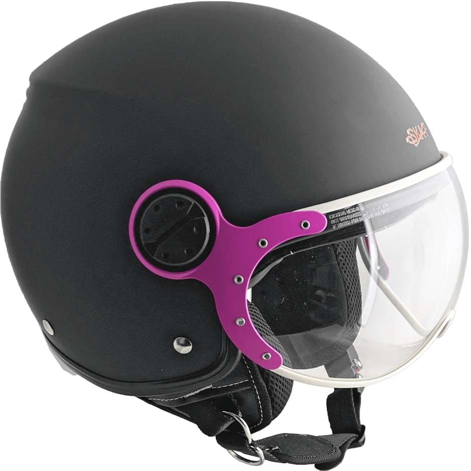 Demi-Jet Motorcycle Helmet Shaped Visor Ska-P 1LS METROPOLI LEI Matt Black