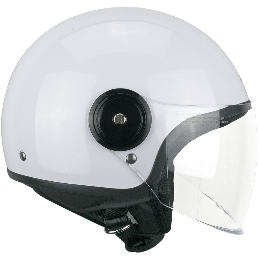 Demi-Jet Motorcycle Helmet Ska-P 1WH WOLLI MONO Long White Visor