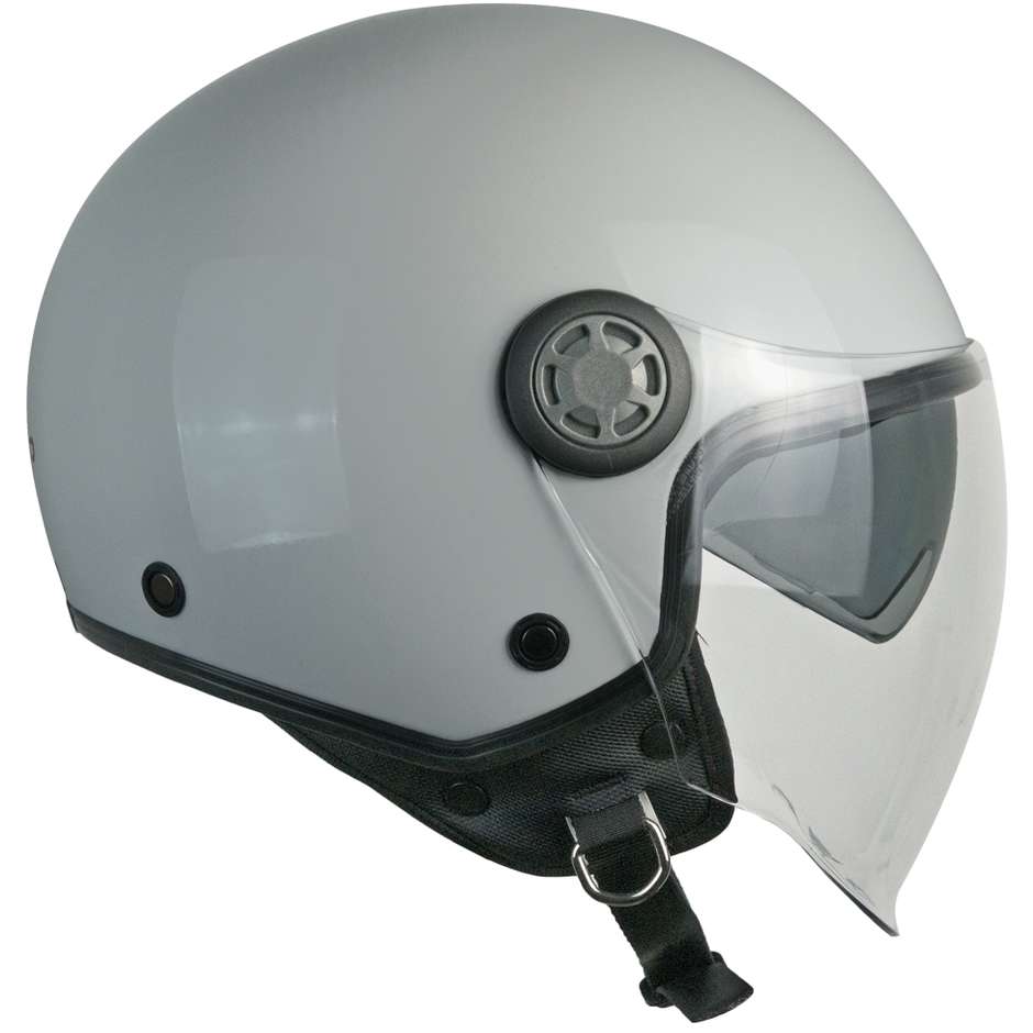 Demi-Jet Ska-P 1SH ZED Mono Silver Motorcycle Helmet