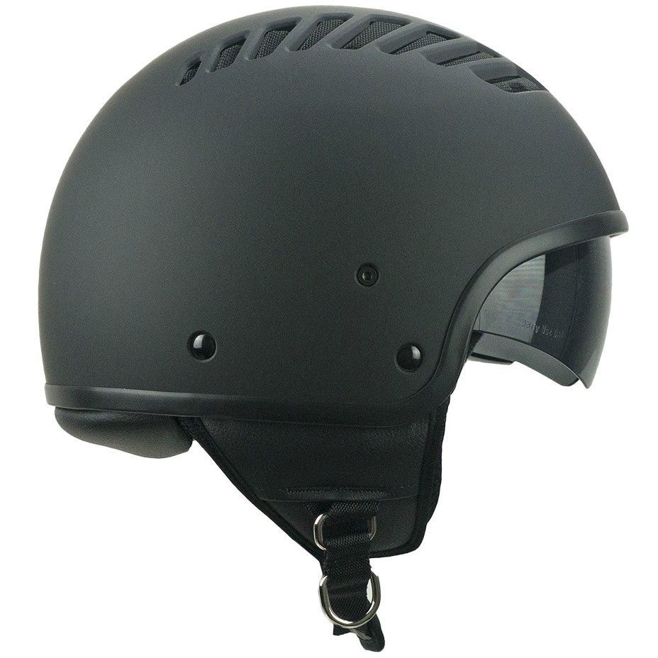 Demi-Jet Ska-P 1T TIKI MONO motorcycle helmet Matt Black Black Network