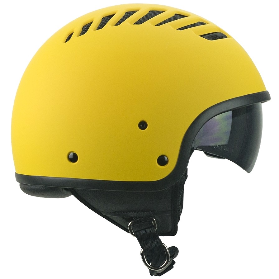 Demi-Jet Ska-P 1T TIKI MONO motorcycle helmet Matt Yellow Black Network