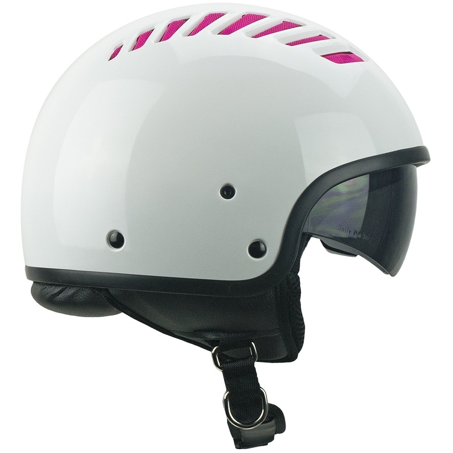 Demi-Jet Ska-P 1T TIKI MONO motorcycle helmet White Network Pink Fluo