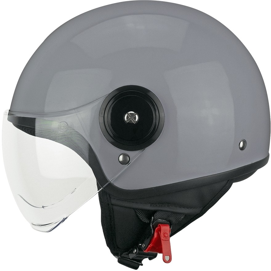 Demi-Jet Ska-P 1WH WOLLI MONO Motorcycle Helmet Gray Shaped Visor