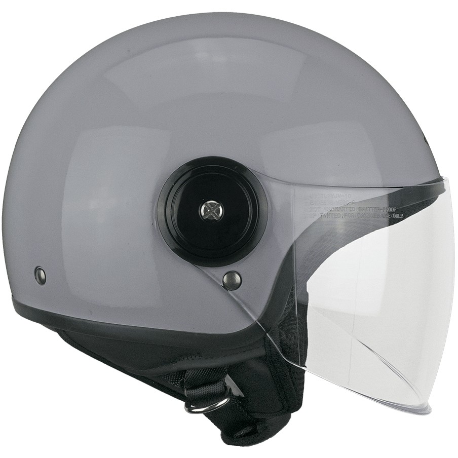 Demi-Jet Ska-P 1WH WOLLI MONO Motorcycle Helmet Long Gray Visor