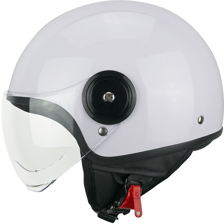 Demi-Jet Ska-P 1WH WOLLI MONO Motorcycle Helmet White Shaped Visor