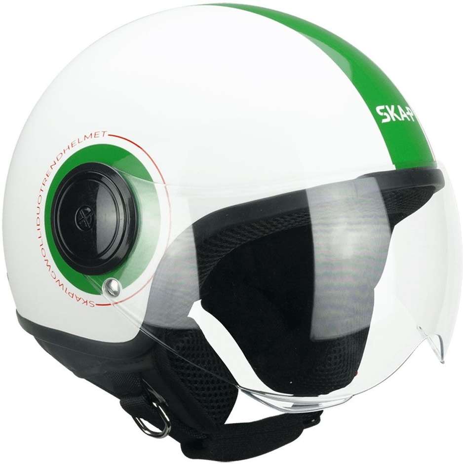 Demi-Jet Ska-P 1WI WOLLI ITALIA Motorcycle Helmet White Red Green