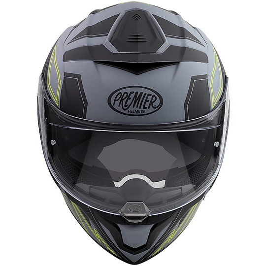 DEVIL EL Y Gray BM Premier Integral Motorcycle Helmet Gray Black Matt Green
