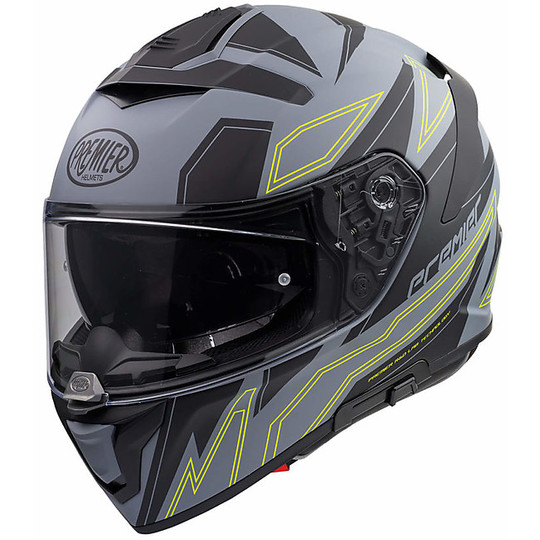 DEVIL EL Y Gray BM Premier Integral Motorcycle Helmet Gray Black Matt Green