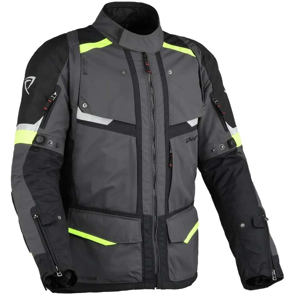 DIFI Atacama Aerotex Motorradjacke Grau Gelb