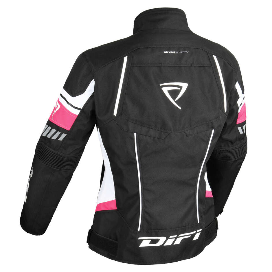 DIFI Estoril Damen Aerotex Schwarz Rosa Motorradjacke