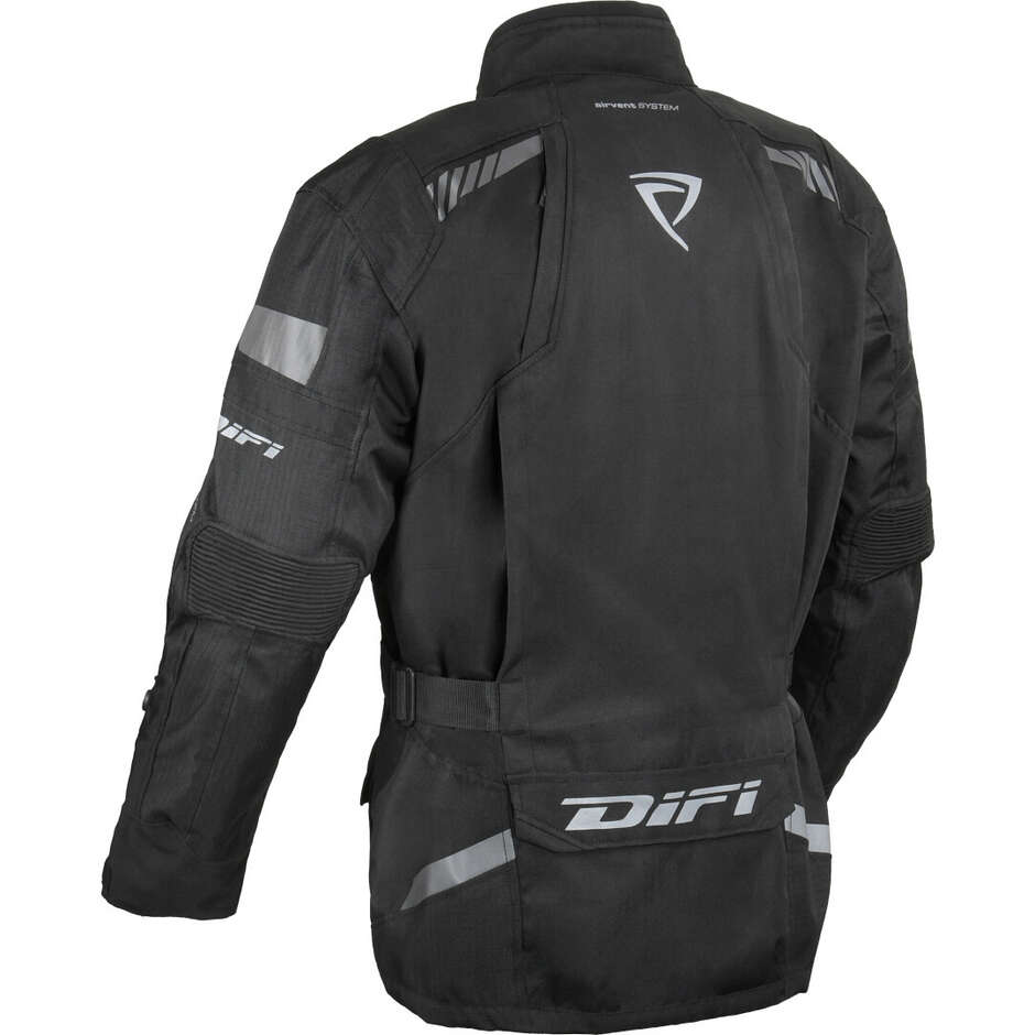 DIFI Explore Aerotex Motorradjacke aus schwarzem Stoff