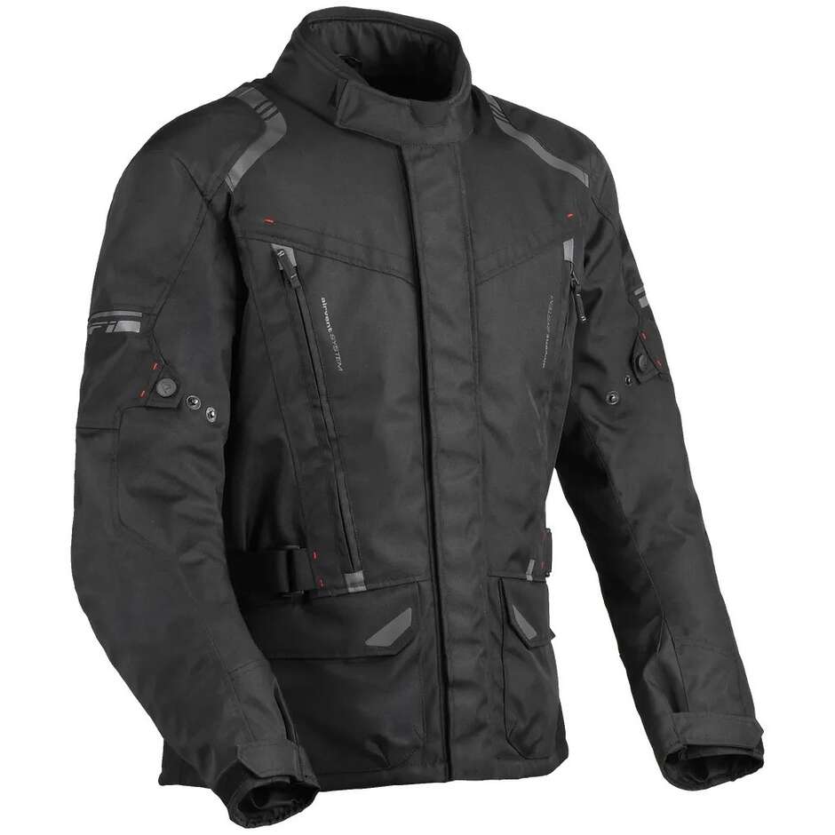 DIFI Navigator Aerotex Motorradjacke aus schwarzem Stoff