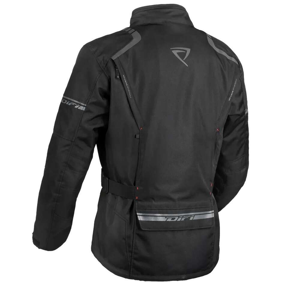 DIFI Navigator Aerotex Motorradjacke aus schwarzem Stoff