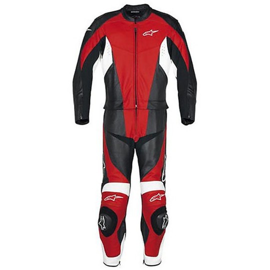 Divisible Alpinestar Leather Motorcycle Suit Model Tx-1 Red-Black