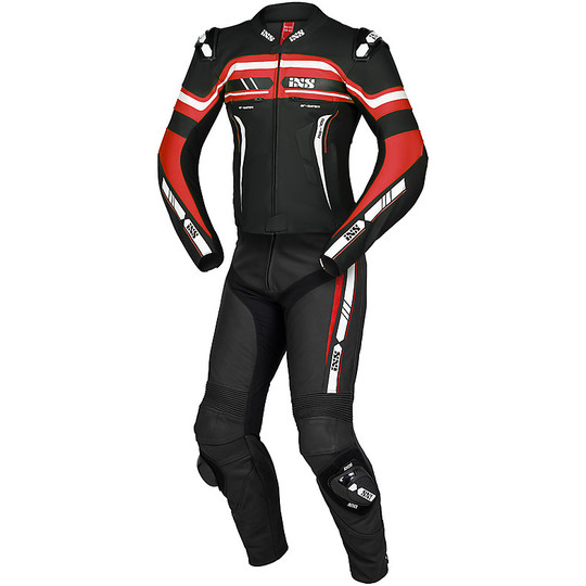 Divisible Moto Suit In Ixs LD Leather Professional RS-700 2pcs. Black Red White