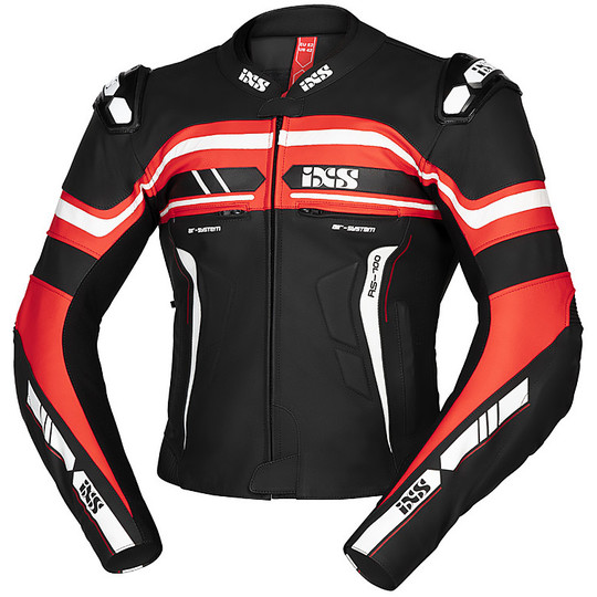 Divisible Moto Suit In Ixs LD Leather Professional RS-700 2pcs. Black Red White