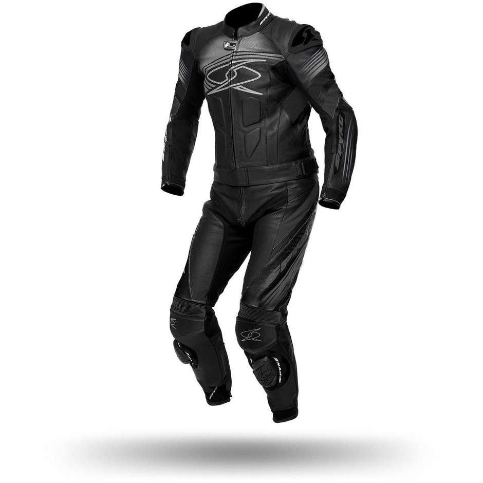 Divisible Motorcycle Suit in Spyke ESTORIL SPORT Black Leather
