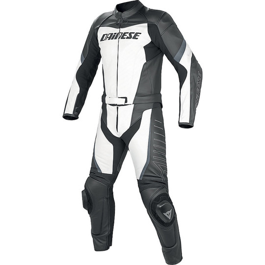 Divisible overalls Moto Racing Dainese Leather White Black Grey