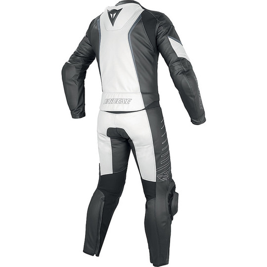 Divisible overalls Moto Racing Dainese Leather White Black Grey