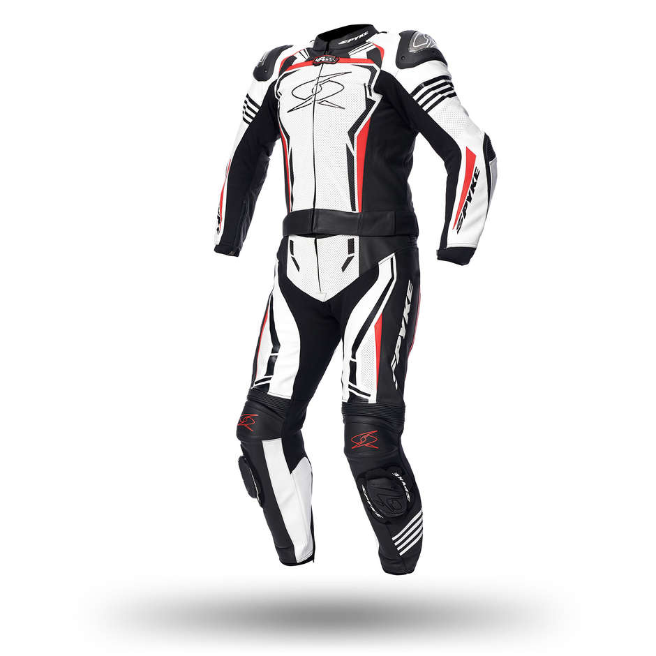 Divisible Perforated Motorcycle Suit Spyke ASSEN SPORT 2.0 White Red ...