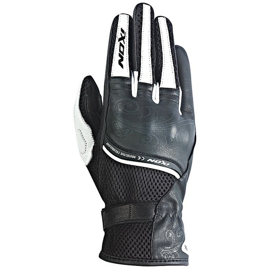 Donna Summer Motorrad-Handschuhe Ixon RS Perforierte Glanz HP Schwarz Weiß