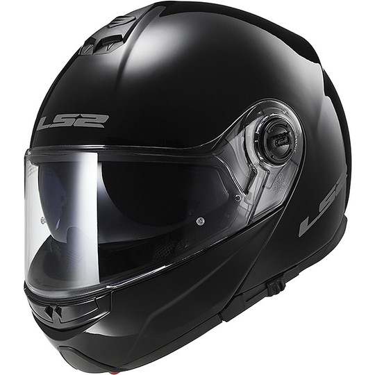 Doppelmasken-Modular Motorrad Helm LS2 FF325 Strobe Glanz Schwarz