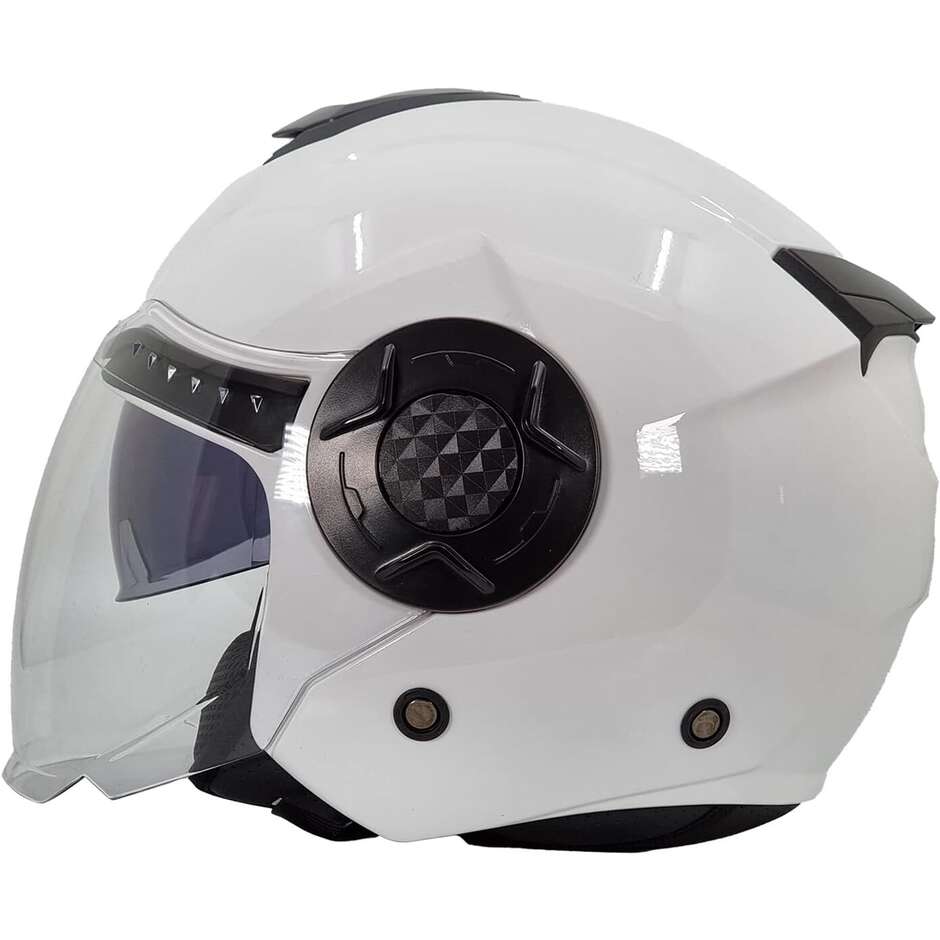 Doppelvisier-Jet-Motorradhelm Bhr 830 Flash glänzend weiß
