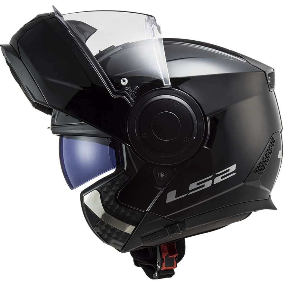 Doppelvisier-Motorrad-Modularhelm Ls2 FF902 SCOPE Solid Glossy Black