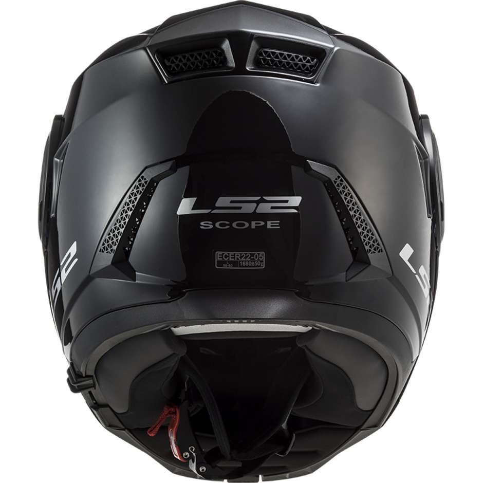 Doppelvisier-Motorrad-Modularhelm Ls2 FF902 SCOPE Solid Glossy Black