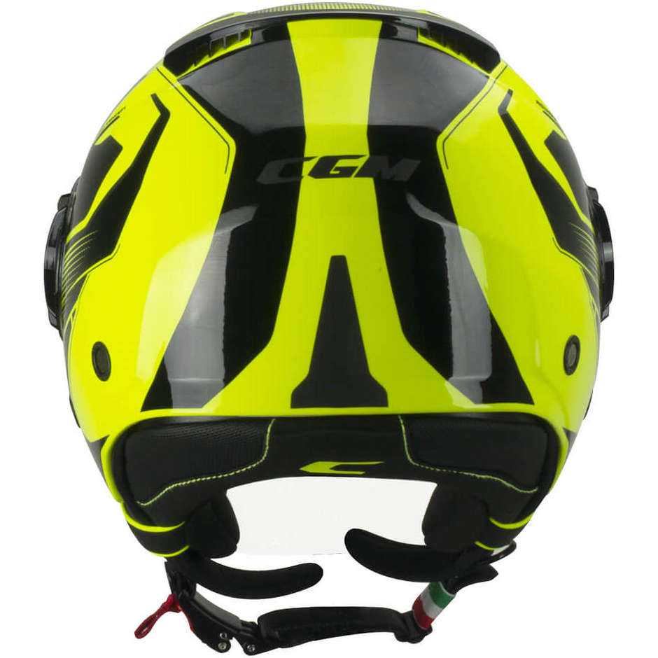 Doppelvisier Motorradhelm Jet CGM 129A ILLI Sport Gelb Fluo Schwarz