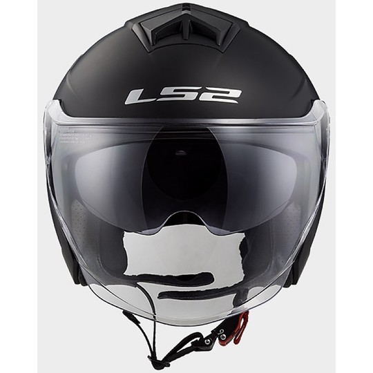 Double Jet LS2 Moto Jet Helmet OF573 TWISTER Black Opaque