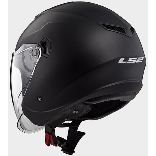 Double Jet LS2 Moto Jet Helmet OF573 TWISTER Black Opaque